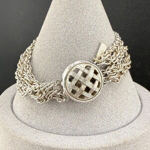 Vintage Monet Bracelet Silver Tone Chain‎ 7"